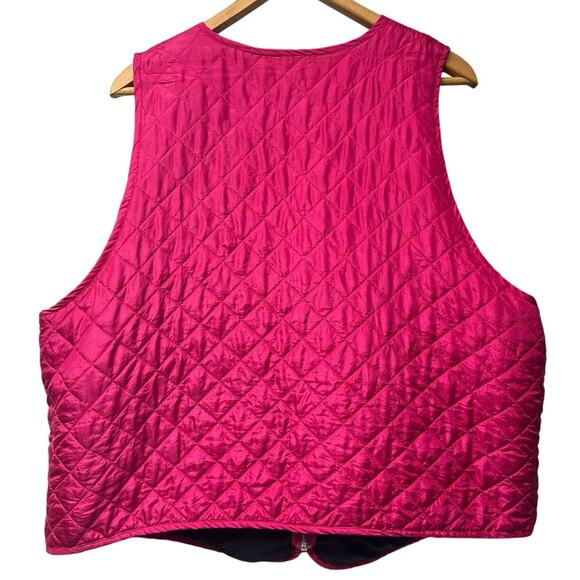 Stefano 100% Silk Vest Plus Size 18 20 Lightweight Pink Quilted Sleeveless Zip - Picture 2 of 4